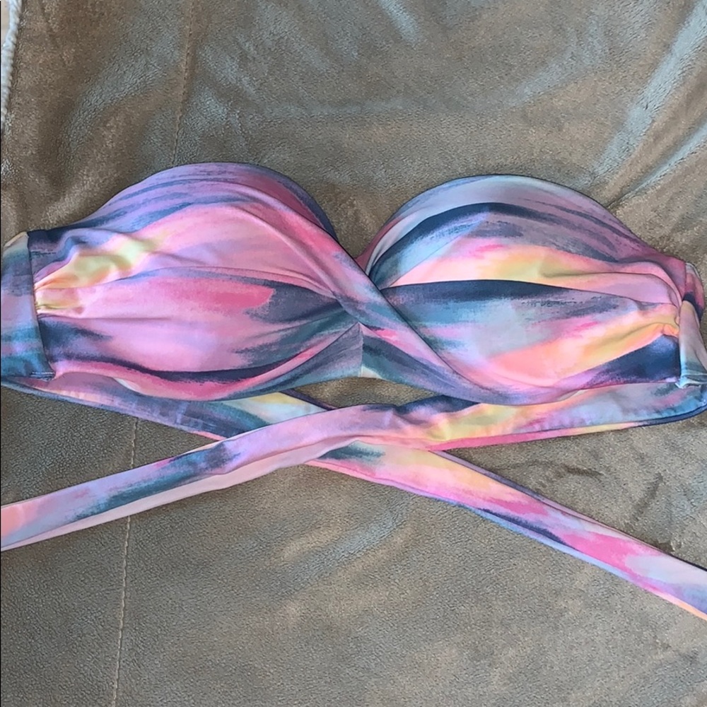 Pink. Wrap bathing suit top